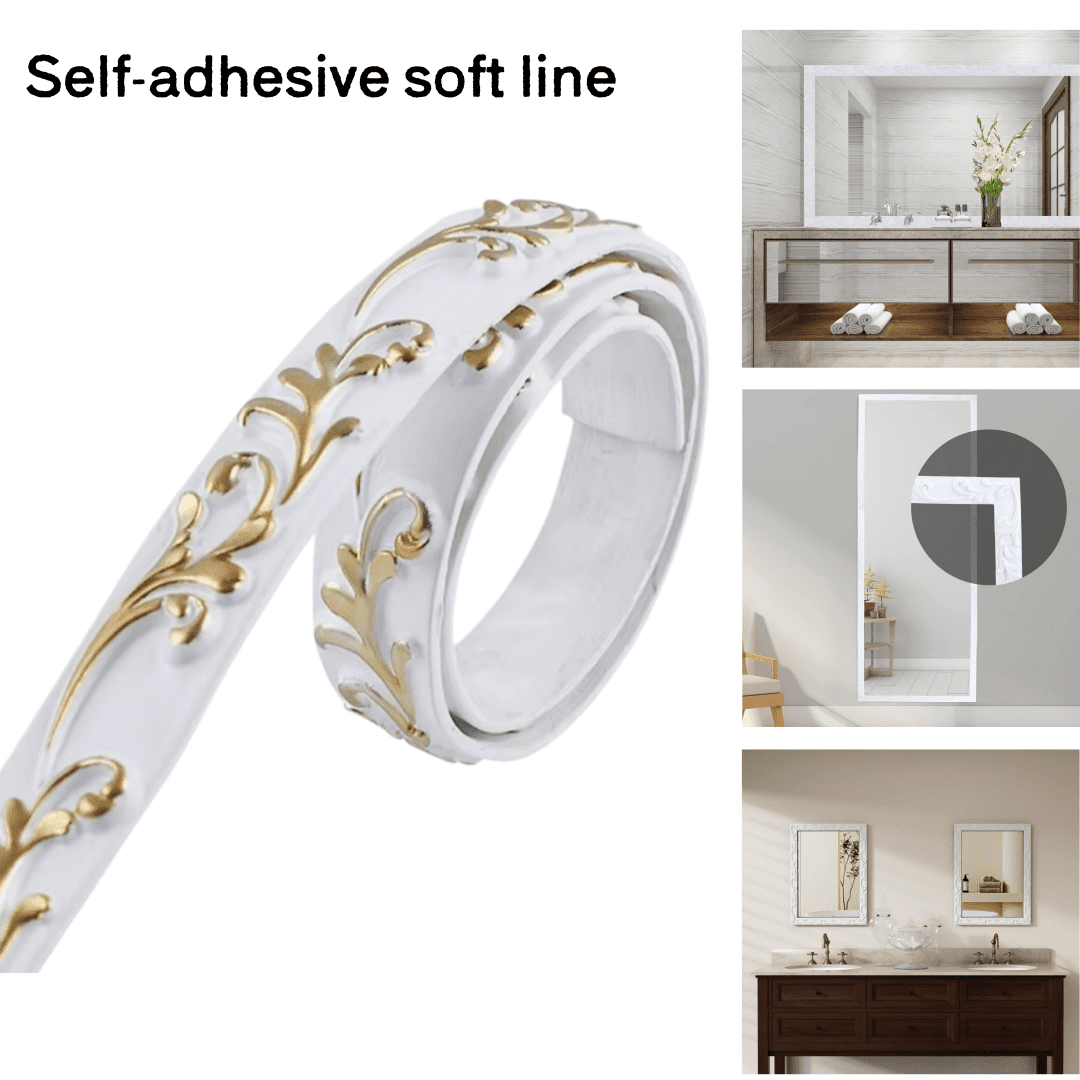 3D PVC Self Adhesive Decorative Baseboard Ceiling Trim Wall Molding ...