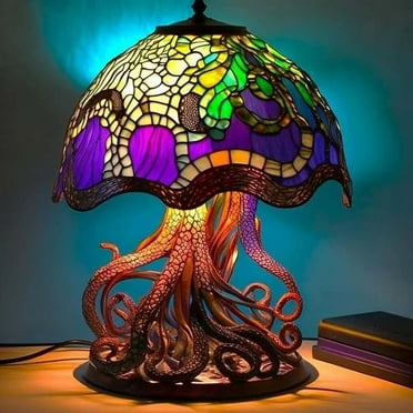 3D Painting Mushroom Table Lamp, 5.9 Inch Hight Stained Plant Series Night Light, 3D Bohemian Resin Mushroom Decorative Bedside Lamp for Bedroom Living Room Home Office Decor Gift