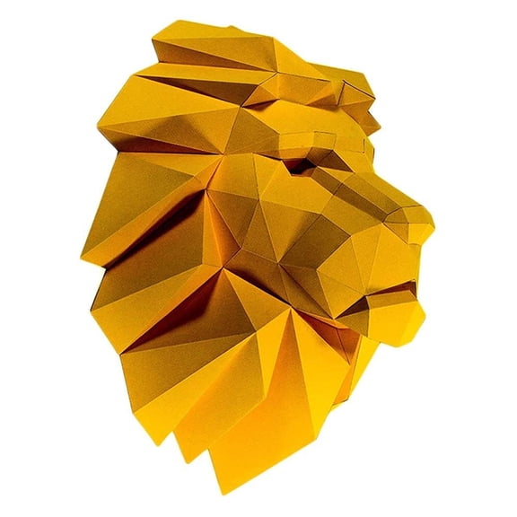 3D Paper Animals, DIY Papercraft, Lion Head 3D Origami Wall Decoration, Handmade Embellishment Birthday Gift
