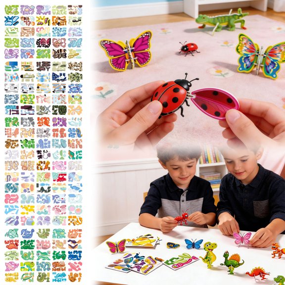 3D Paper Building Puzzle DIY Brain Teaser Assembly Model Foldable Spatial Thinking Construction Kit for Indoor Leisure Family Activity & Birthday Holiday Gift