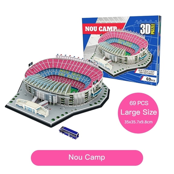 3D Paper Puzzle Soccer Stadium Model Kit, 69 Pieces Large Football Arena Building Puzzle, DIY Sports Stadium Craft Gift for Teens and Adults