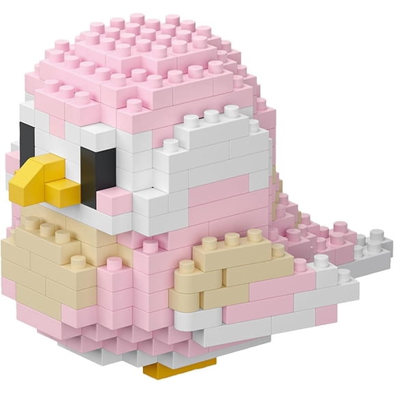 3D Parrot Building Bricks - Bird Mini Blocks for Home & Office Decor, STEM Creative Construction Toy for Kids & Adults, Detailed Bird Model Kit(Peach Pink,244PcsPcs)