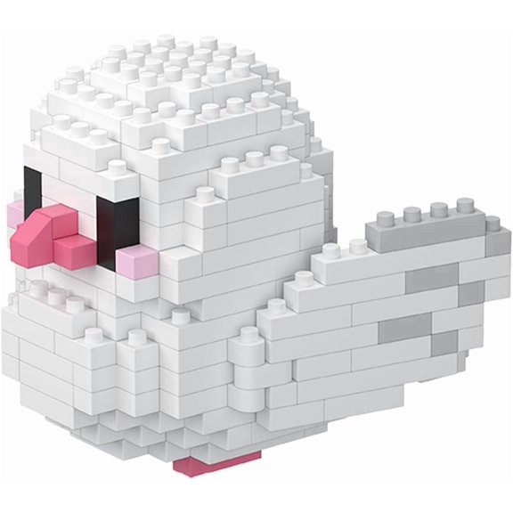 3D Parrot Building Bricks - Bird Mini Blocks for Home & Office Decor, STEM Creative Construction Toy for Kids & Adults, Detailed Bird Model Kit(White,247Pcs)