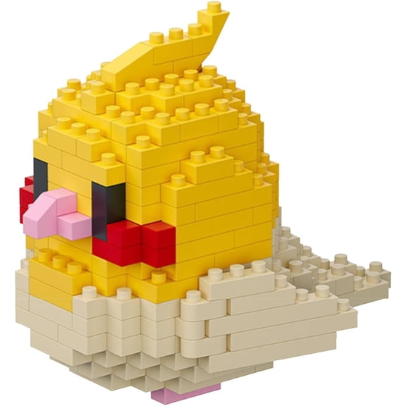 3D Parrot Building Bricks - Bird Mini Blocks for Home & Office Decor, STEM Creative Construction Toy for Kids & Adults, Detailed Bird Model Kit(Yellow,237Pcs)