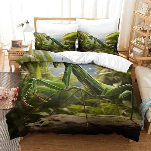 3D Pattern Praying Mantis Comforter Cover Soft and Delipussye Insects