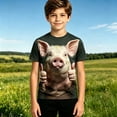 thumbnail image 1 of 3D Pattern Print T-Shirt for Boys Funny Animal's Shock Face Full Print Shorts Sleeve Tees Crew Neck Summer Tops, 1 of 5