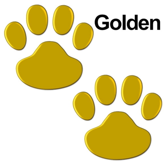 3D Paw Print Car Sticker For Dog Cat Bear Footprint, PVC Auto Decals For Bumper Window Dashboard Motorcycle, Silver Gold Red Black, 2 Pack(Gold)