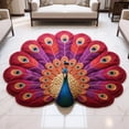 thumbnail image 1 of 3D Peacock Floral Doormat, 24x24 Inch Non-Slip Entrance Rug for Indoor Outdoor Use, Water-Absorbent Easy Clean Floor Mat, 1 of 3