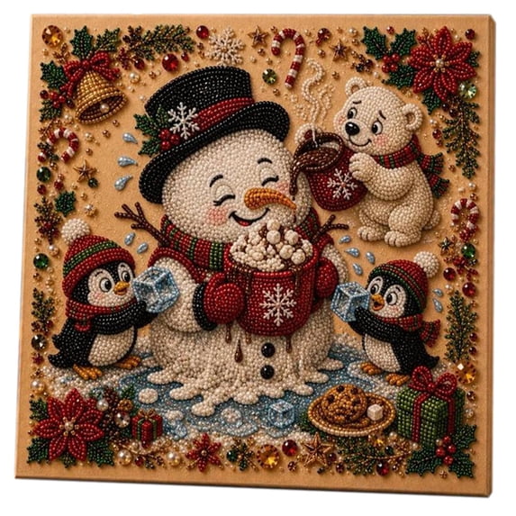 3D Pearl Absurd Christmas Moments Art Kit DIY Funny Holiday Decor Christmas Pearl Diamond Painting Art with Frame for Adults Beginners