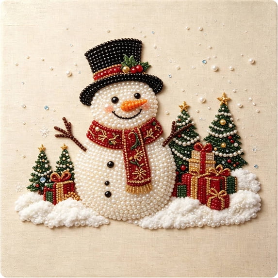 3D Pearl Beads Art Craft Kit with Frame, DIY Christmas Pearl Diamond Art Kit, Including Santa Claus, Snowman, Christmas Tree, Reindeer and Gift Boxes for Home Wall Decor