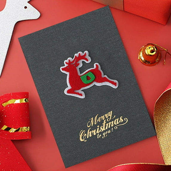 3D Pearl Christmas Cards Set of 5, Vintage Greeting Cards with Envelopes for Holiday Wishes and Thanksgiving, Premium Cardstock(Gray,C)