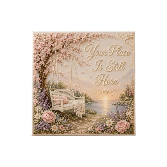 3D Pearl Diamond Painting Kit, 7.87 in Your Place Is Still Here Floral Art, DIY Bead Craft for Adults and Home Wall Decor