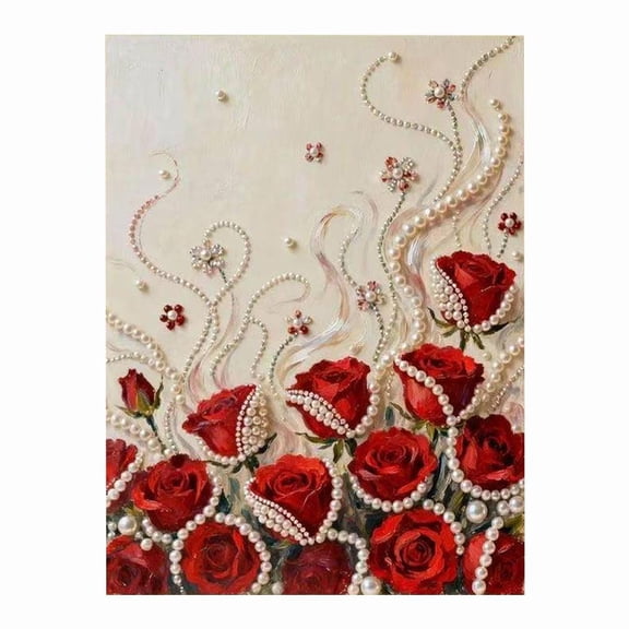 3D Pearl Diamond Painting Kit- All-Inclusive DIY Art Set with Frame for Home Decor (40x30cm)