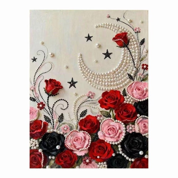 3D Pearl Diamond Painting Kit- All-Inclusive DIY Art Set with Frame for Home Decor (40x30cm)