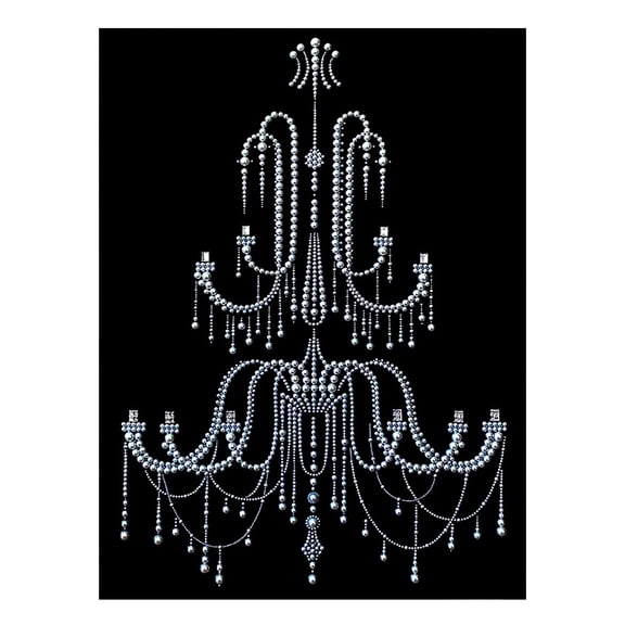 3D Pearl Painting Kit for Beginners Adults, Plastic Bead Art Kits, Ocean & Castle Design Canvas for Wall Decor, Creative Stress Relief Gift & Home Decoration, Chandelier（C）