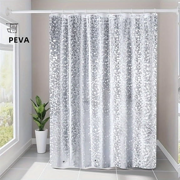 3D Pebble Pattern Shower Curtain Liner Heavy-Duty PEVA Material with Magnets, 71x71 Inches, Perfect for Shower Stalls & Bathtubs