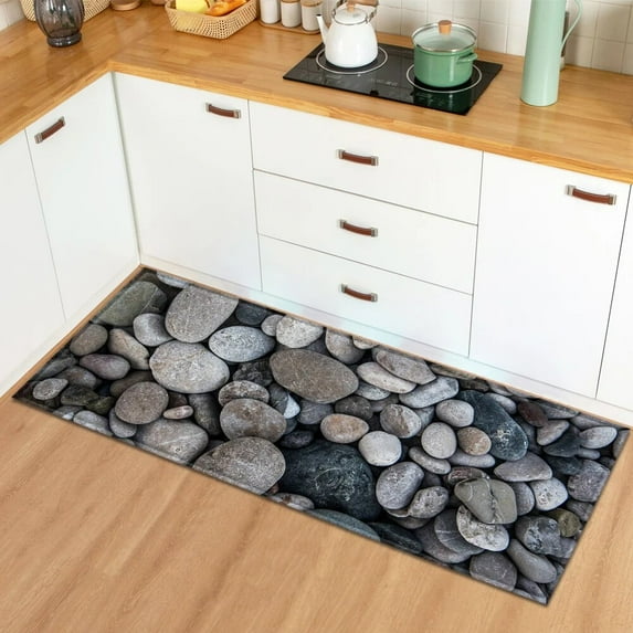 3D Pebbles Kitch Floor Mat Home Entrance Doormat Hallway Bathroom Anti-Slip Rug Bedroom Childr Livin