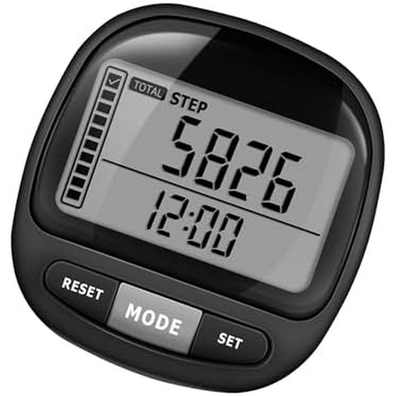 3D Pedometer Step Counter for Walking and Miles, Simple Step Tracker with Large Digital Display and Clip Lanyard, Steps Track Accurately Steps Monitor Watch for Women Men Adults Seniors Dog