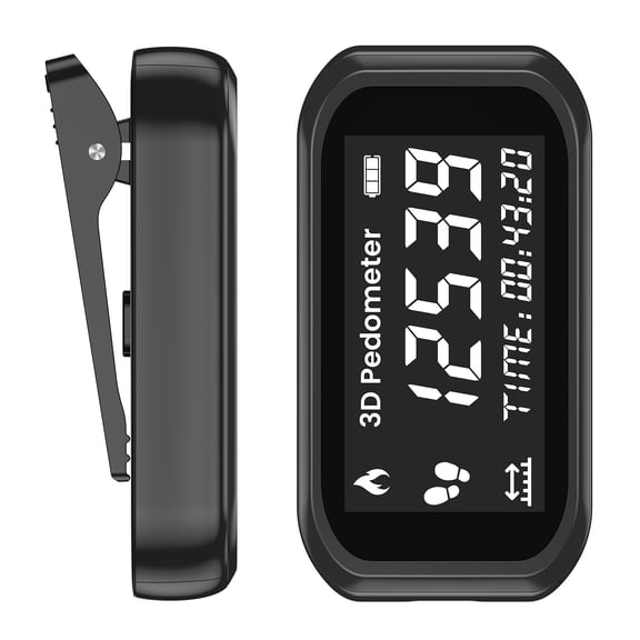 3D Pedometer for Walking,Accurate Step Counter & Calorie Tracker - Clip-On Wearable Pedometer with LCD Display for Daily Activity Data Recording,Rechargeable Portable Fitness Tracker Device