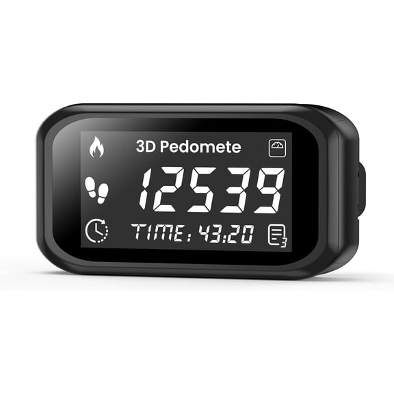 3D Pedometer for Walking,Accurate tep Counter & Calorie Tracker - Clip-On Wearable Pedometer with LCD Diplay for Daily Activity Data Recording,Rechargeable Portable Fitne Tracker Device