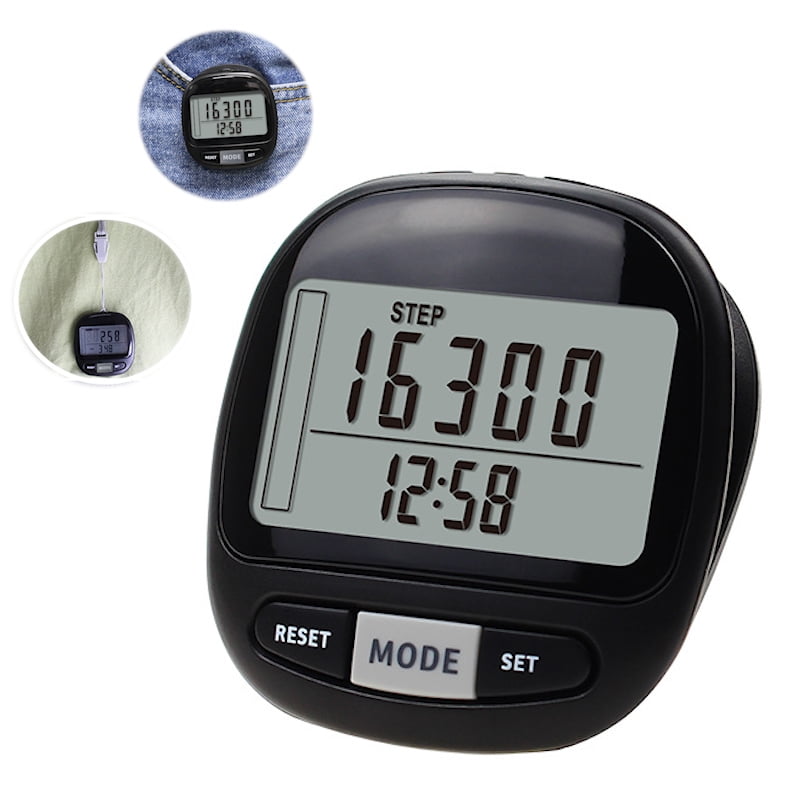 3D Pedometer for Walking with Clip and Strap, Walking Distance Miles ...