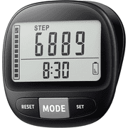 3D Pedometer for Walking with Clip and Strap, Walking Distance Miles, Calorie Counter, 7 Days Memory, Daily Target Monitor, Activity Time. Accurate Step Counter for Men Women & Kids Seniors