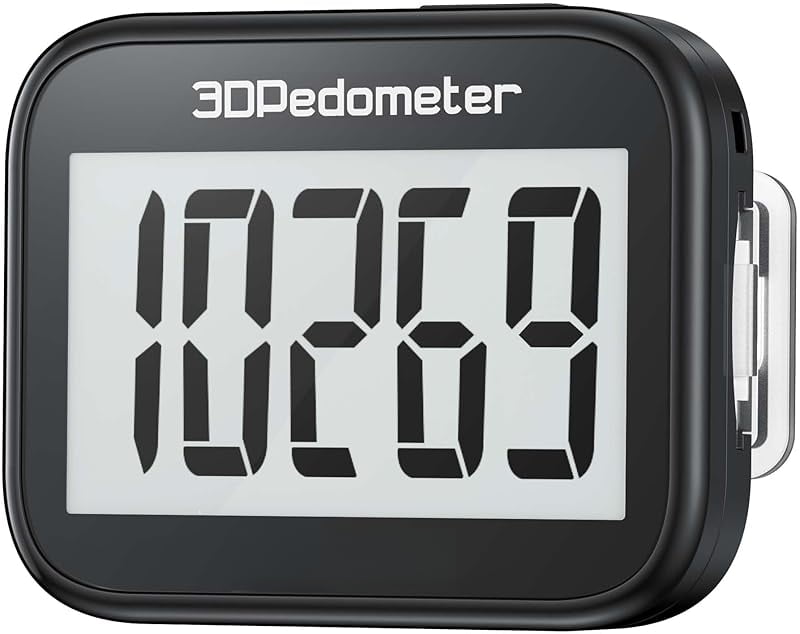 3D Pedometer for Walking, Simple Step Counter with Large Digital ...
