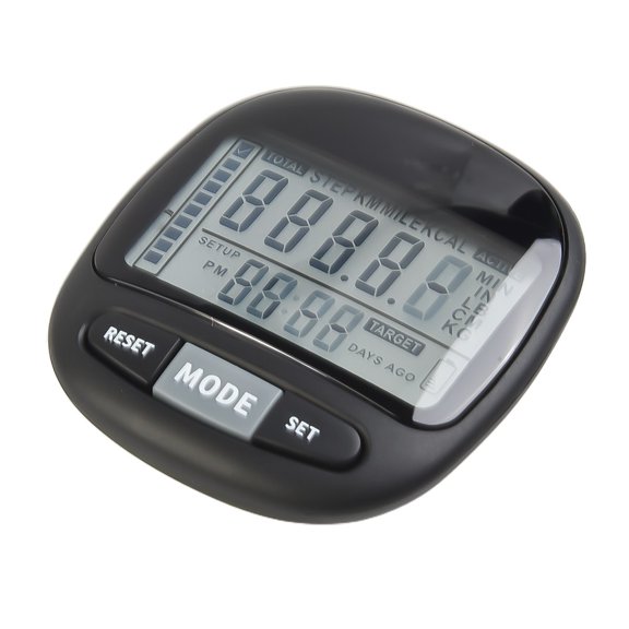 3D Pedometer with Clip and Strap, Walking Distance Miles, Calorie Counter
