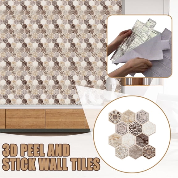 3D Peel and Stick Backsplash Tile for Kitchen,Tiles Back Splashes for Kitchens Peel and Stick Tile Stickers for Bathroom Shower Walls Waterproof Self Adhesive Wall Tiles,Kitchen Wall Tile 4Pcs 11.8"