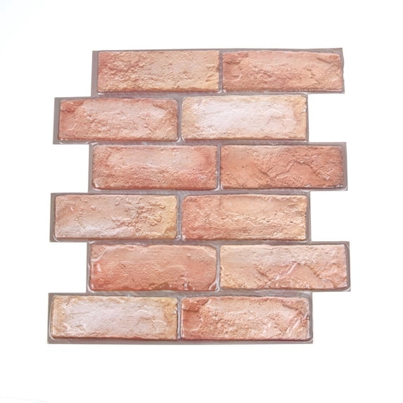 3D Peel and Stick Faux Brick Wall Panels,12"X12" Self-Adhesive Brick-Look Wall Sticker,Small & Thin PVC Self Adhesive Wall Tiles,Decorative Tiles Backsplash for Interior Decor,Lightweight