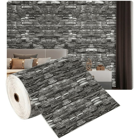 3D Peel and Stick Foam Brick Wall Panels – 118.11in / 196.85in / 393.7in, Easy to Clean & Cut, Grid Pattern for Home Decor – Self-Adhesive Wallpaper for Living Room, Kitchen, Bedroom, Office, Dorm