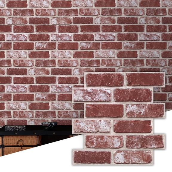 3D Peel and Stick Faux Brick Wall Panels Brick-hq Small Size 10 Pack