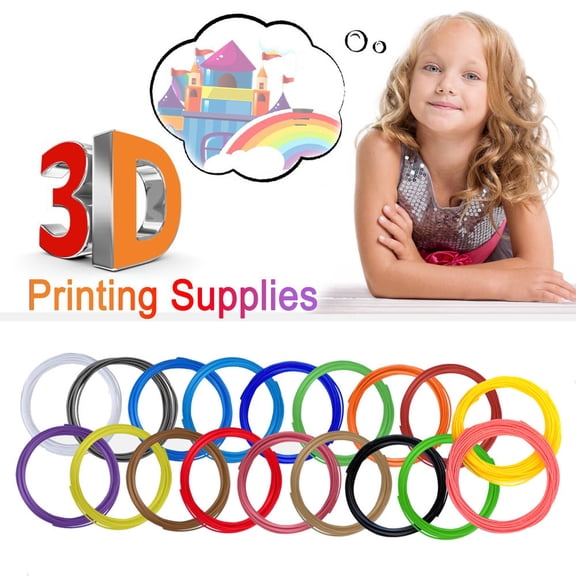 3D Pen Filament Refill 10 Colors 1.75mm PLA, 10 Feet Each Total 180 Feet, High Precision Compatible with Most 3D Pens Printers, Safe for Childs Adults Art Craft DIY Creation