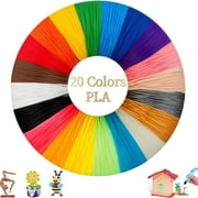 3D Pen PLA Filament Refills, 1.75mm PLA Filament Pack of 20 Colors Each Color 33 Feet, Total 660 Feet, Create Professional Safety Refill for Kids, for 3D Pens and 3D Printers (10M Each Color)