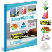3D Pen Paper Stencils for 3D Pen Mat - Flower Pot, Pen Holder, School Bus, Bird House, Bicycle Templates Compatible with 3Dmate Base 3D Pen Mat Mat Not Included