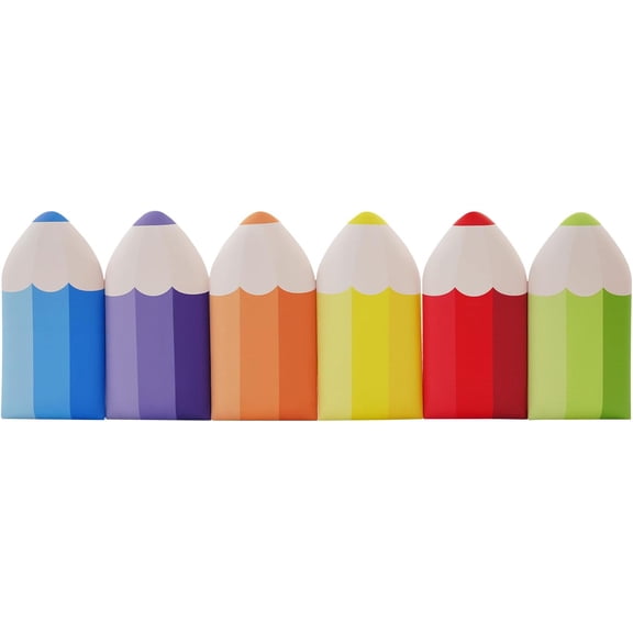 3D Pencil-Shaped Wall Padding 6 Pcs Playroom Wall Protection Colorful Wall Mats Wall Decoration for Classrooms Daycare Centers Bedrooms 9.84x19.69in