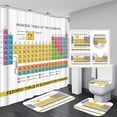 thumbnail image 1 of 3D Periodic Table of Chemical Element Toilet Cover Bath Mat Sets Print Bathroom Curtain Set Waterproof Fabric Shower Curtains, 1 of 5