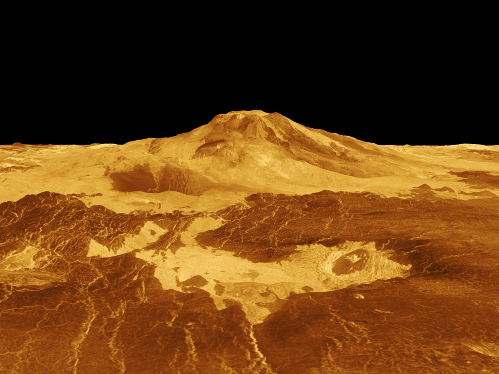 3D Perspective View of Maat Mons on Venus Canvas Art - Stocktrek Images (32 x 24)