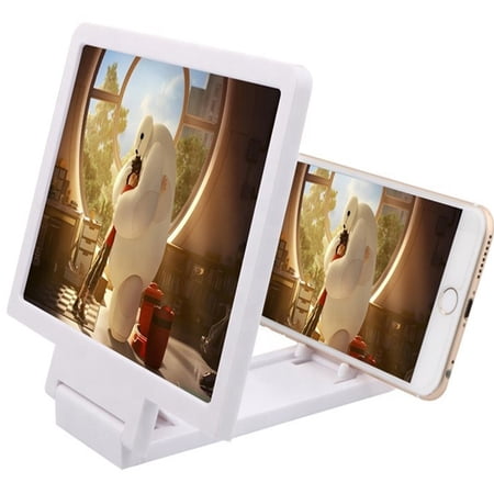 3D Phone Screen Magnifier HD Video Amplifier Screen Display for Cell Phones Bracket White