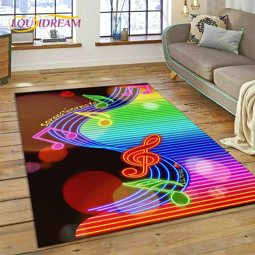 3D Piano Art Creative Musical Note Carpet Rug for Home Living Room ...