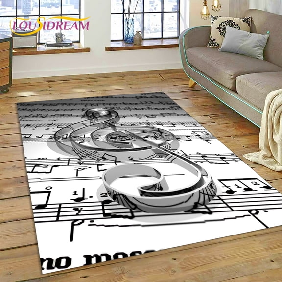 3D Piano Art Creative Musical Note Carpet Rug for Home Living Room Bedroom Sofa Doormat r Child Area Rug Non-slip Floor Mat