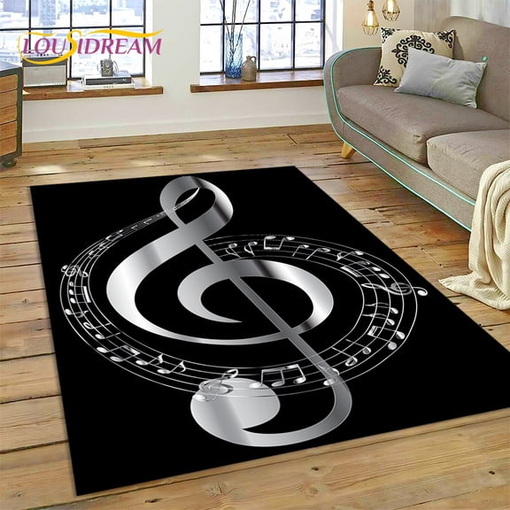 3D Piano Art Creative Musical Note Carpet Rug for Home Living Room Bedroom Sofa Doormat r Child Area Rug Non-slip Floor Mat