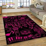 3D Piano Art Creative Musical Note Carpet Rug for Home Living Room ...
