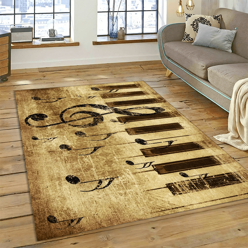 Musical Instrument Rug 3D Piano Key Music Instrument Cartoon Carpet Rug for Home Living Room ...