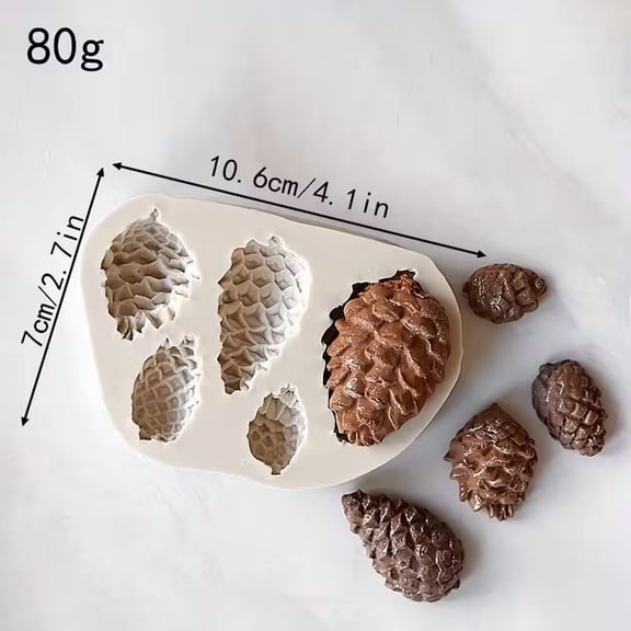 3D Pine Cone Silicone Mold - Heavy Duty Non-Stick Thermoplastic Rubber Baking Mold for Cake Decorating, Chocolate, Fondant, Soap & Candle Making