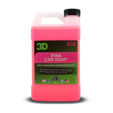 3D - Pink Car Wash Soap | Ph Balanced, Easy Rinse, Scratch Free Car Soap 64oz.