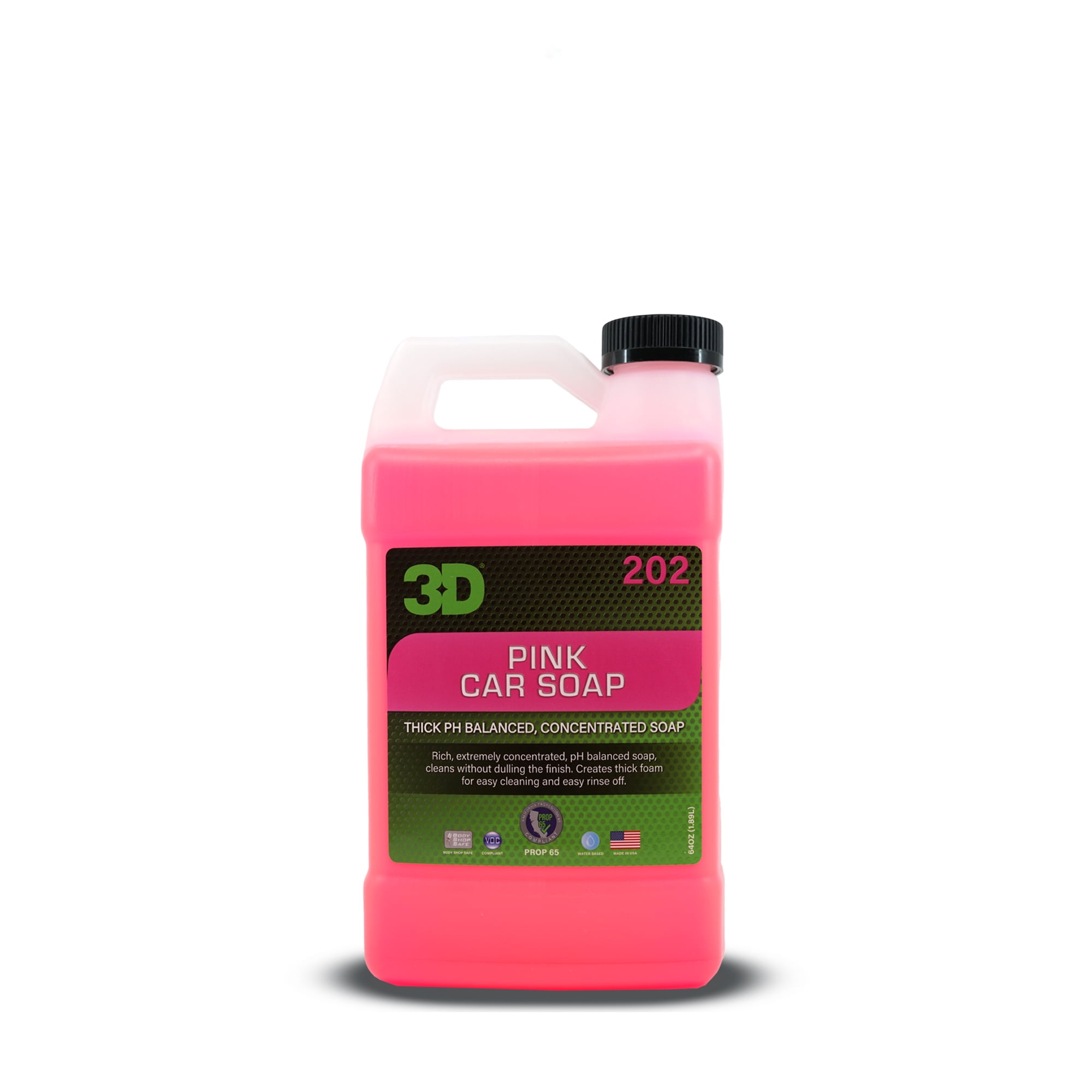 3D - Pink Car Wash Soap | Ph Balanced, Easy Rinse, Scratch Free Car Soap 64oz.