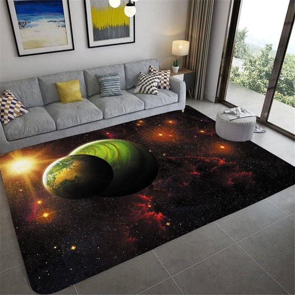 3D Planet Space Children's Room Carpet Universe Carpets Children's Bedroom Anti-slip Mat Home ration