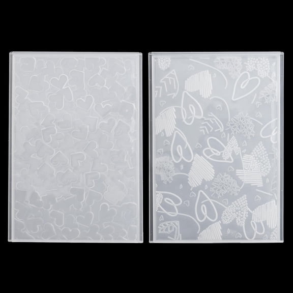 3D Plastic Embossing Folders, 2 PCS 3D Love Heart Pattern Embossed Template Textured Stencils Elaborate Falling Plates for Scrapbook Card Making and Other Paper Crafts Crafting