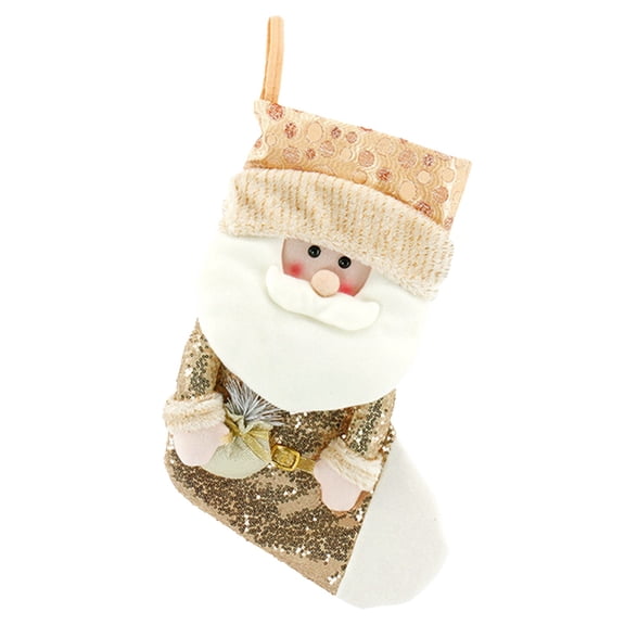 3D Plush Christmas Stocking with Santa Snowman Design - Hanging Sock Holder for Xmas Tree Fireplace Mantle Stairway Holiday Decorations Ornament Gift Bag